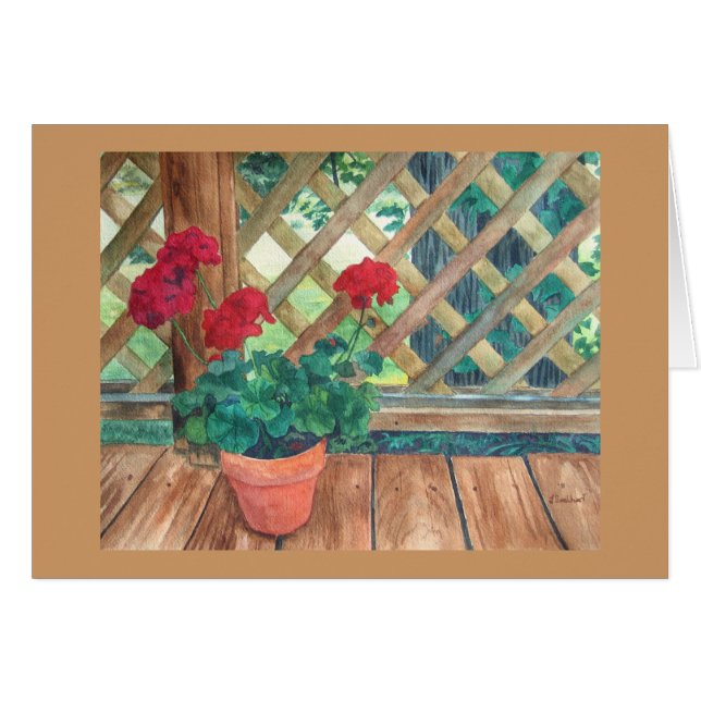 Cartão Gerânio (jardineiro) (Frente Horizontal)