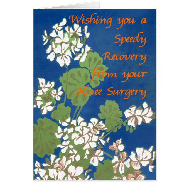 Cartão Gerânios brancos em azul ficam bem na cirurgia do  (Frente)