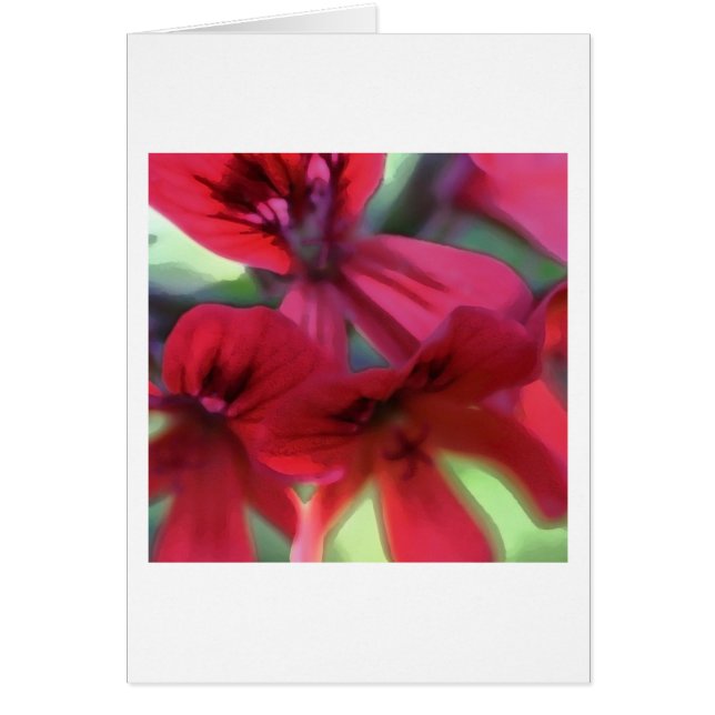 Cartão Gerânios pintados (Frente)