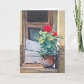 Cartão "Geraniums on Steps"