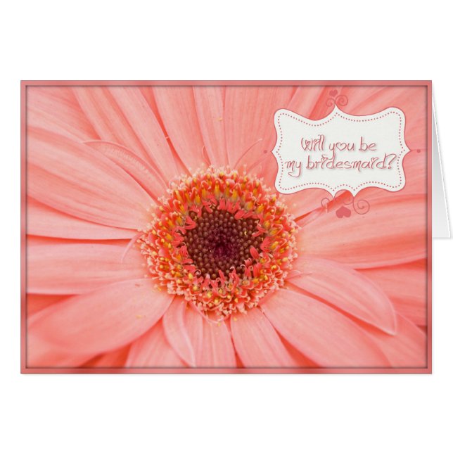 Cartão Gerbera Daisy Bridesmaid Request (Frente Horizontal)