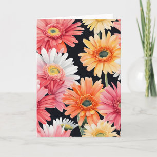 Cartão Gerbera Daisy - Flores aquarela