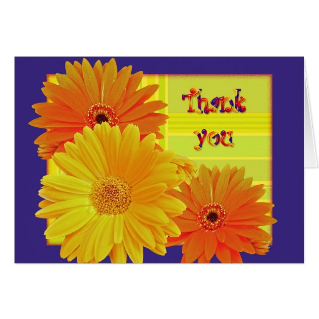 Cartão Gerbera Daisy (Gerbera hybrida) - Amarelo (Frente Horizontal)