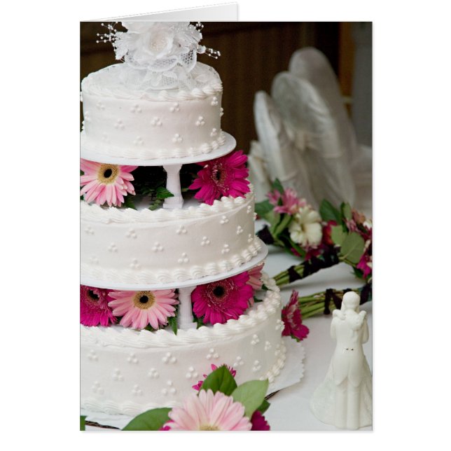 Cartão Gerbera Daisy Wedding Cake (Frente)