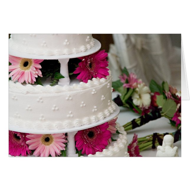 Cartão Gerbera Daisy Wedding Cake (Frente horizontal)