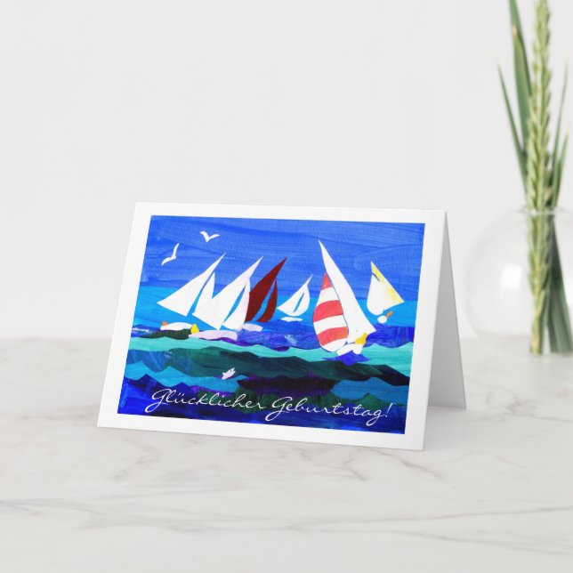 Cartão German Greeting Birthday Card - Sailing (Frente)
