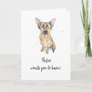 Cartão German shepherd, Alsation personalizou o dia do Pa
