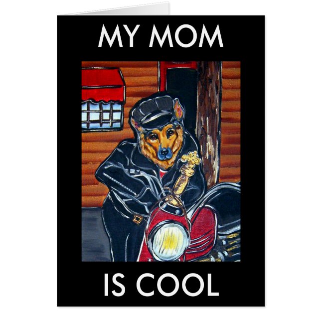 Cartão German shepherd Biker (Frente)