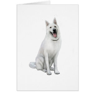 Cartão German shepherd - Branco
