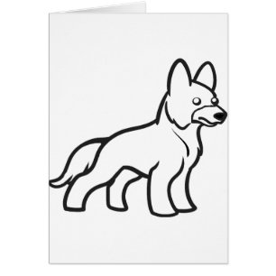 Cartão german shepherd branco