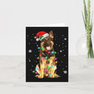 Cartão German shepherd Cão Árvore Natal Doce Xmas Do