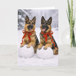 Cartão German Shepherd Christmas Card