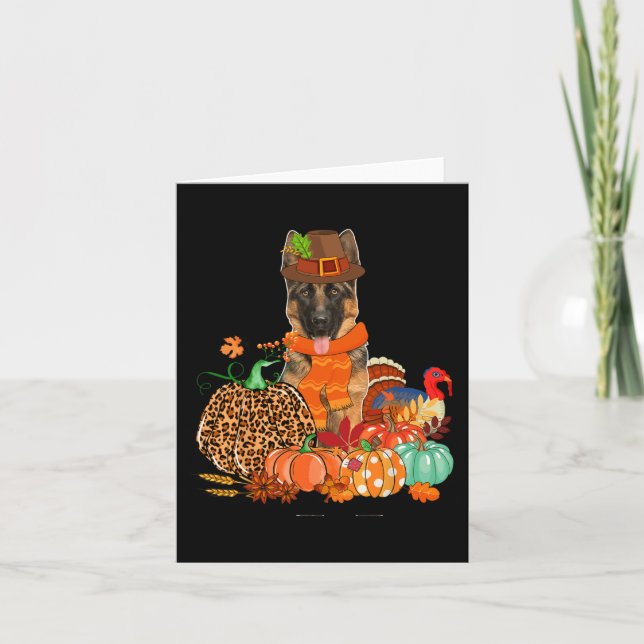 Cartão German shepherd De Ação De Graças Com A Bomba Da T (Frente)