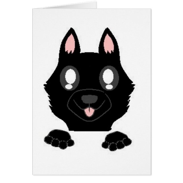 Cartão german shepherd de pico preto (Frente)