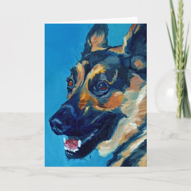 Cartão German Shepherd Dog Portrait Greeting Card (Frente)