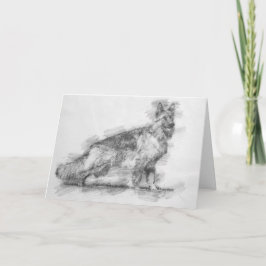 Cartão German shepherd dog sketch Folded Greeting Card.