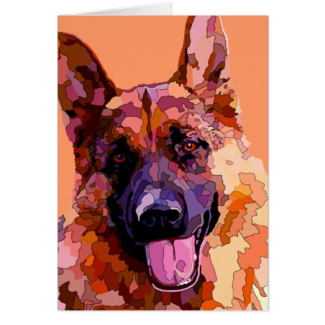 Cartão German shepherd em cores brilhantes (Frente)