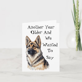 Cartão German shepherd Engraçado Aniversário
