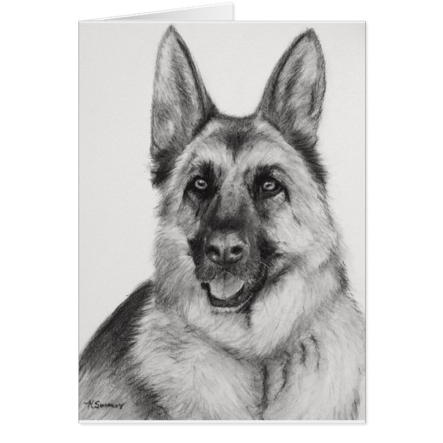 Cartão German shepherd Fine Art (Frente)