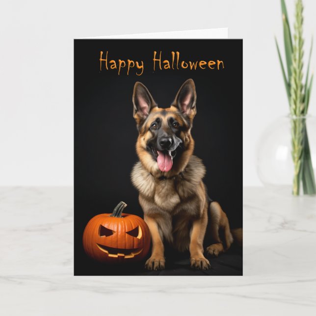 Cartão German shepherd Halloween (Frente)