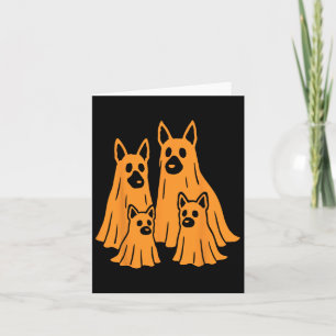 Cartão German shepherd Halloween Ghost Family Engraçado C