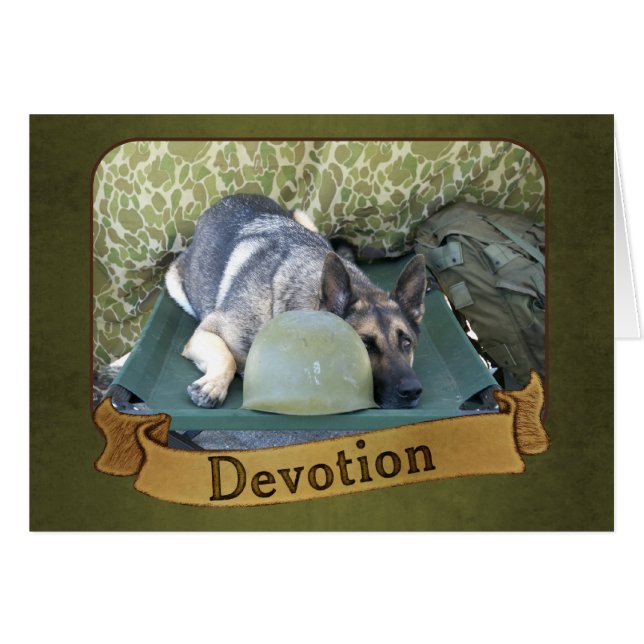 Cartão German shepherd militar (Frente Horizontal)