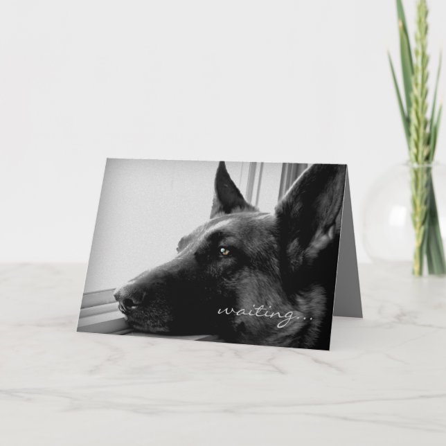 Cartão German Shepherd Missing You Greeting Card (Frente)