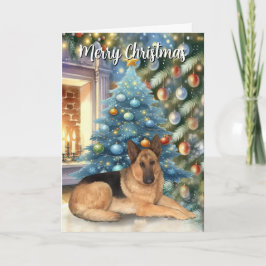 Cartão German shepherd natais vintages