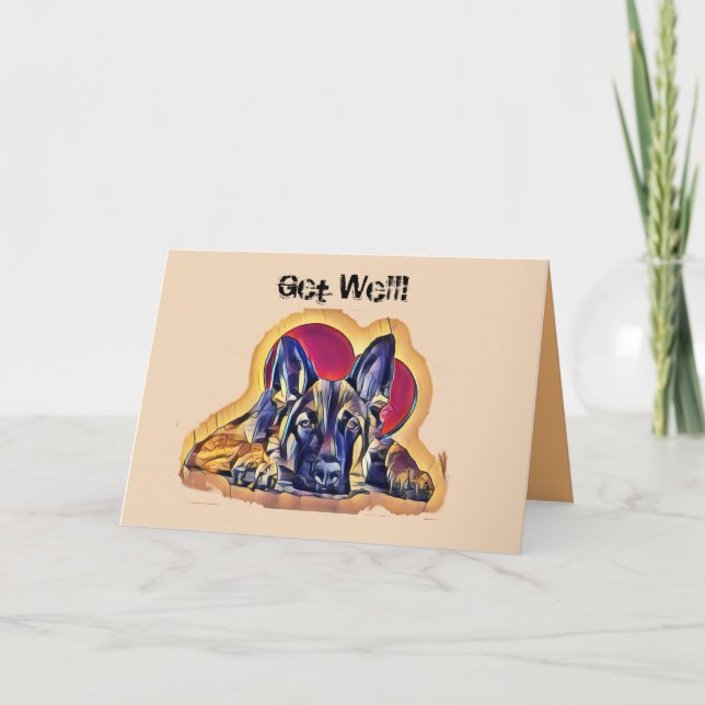 Cartão German shepherd preto grande torto pãozinho popArt (Frente)