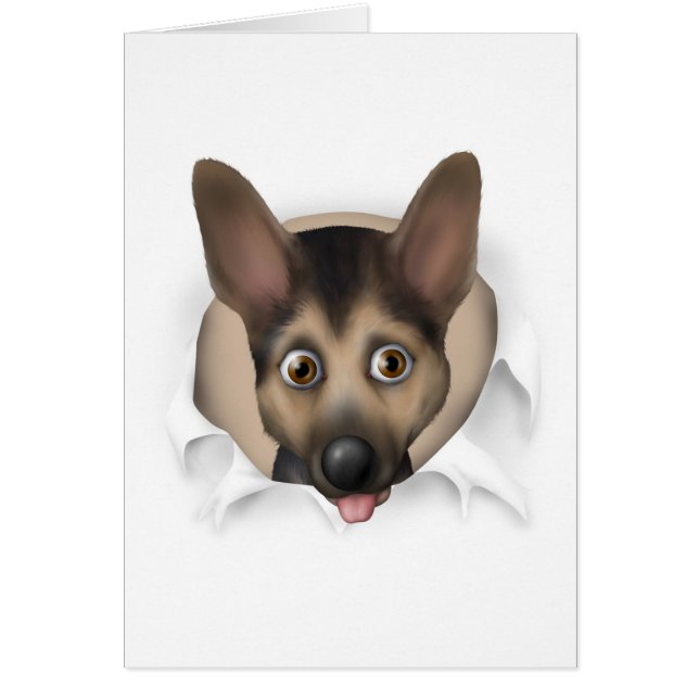 Cartão German shepherd que rebenta para fora (Frente)