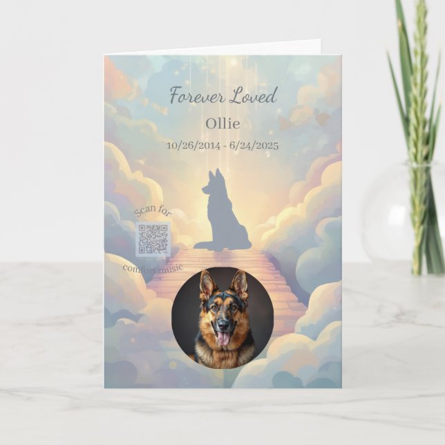 Cartão German Shepherd Rainbow Bridge Sympathy Card (Frente)