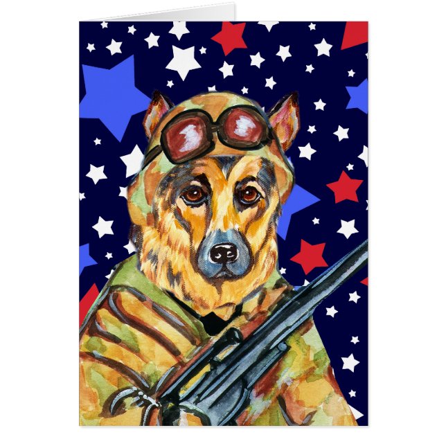 CARTÃO GERMAN SHEPHERD SOLDADO (Frente)