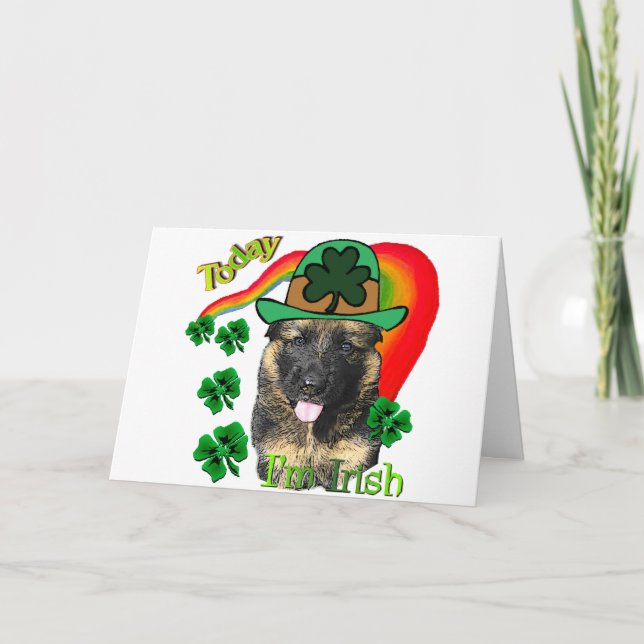 Cartão German Shepherd St Patricks Day (Frente)