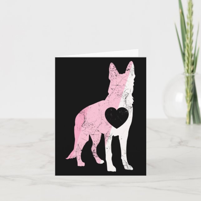 Cartão German Shepherd Valentines Day Cud Love Dog  (Frente)
