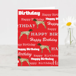 Cartão German Shorthair Pointer Birthday Card,, Red