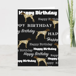 Cartão German Shorthaired Pointer, Birthday Card, GSP BLK