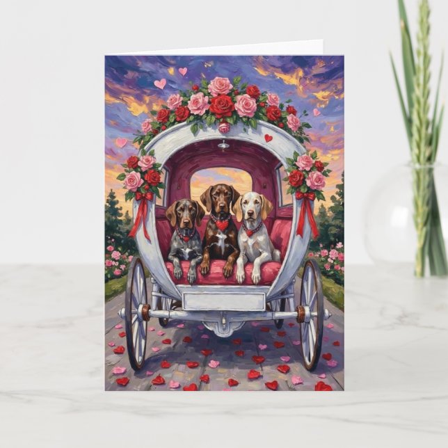 Cartão German Shorthaired Pointer  Dog Valentine's Day  (Frente)