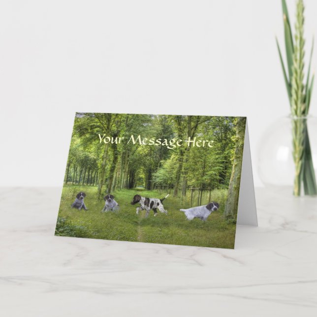 Cartão German Shorthaired Pointer Pups Greeting Card (Frente)