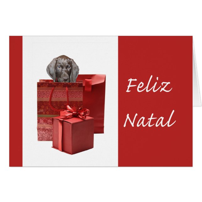 Cartão Gérmen Feliz Natal - Ponteiro abreviado Chistmas (Frente Horizontal)