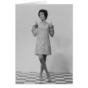 Cartão Gesticular da mulher