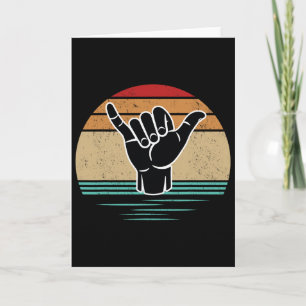 Cartão Gesto de Mão de Surfista Engraçado Shaka Vintage R