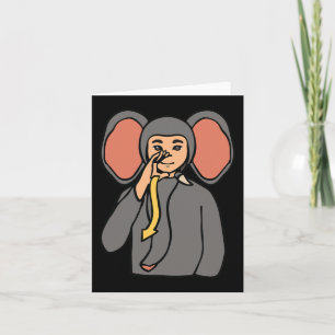 Cartão Gesto de mão do elefante ASL Perda auditiva surda