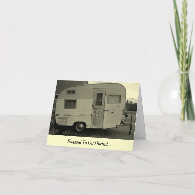 Cartão Get Hitched Camper Engagement Card (Frente)