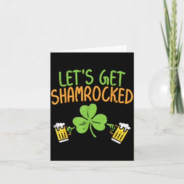 Cartão Get Shamrocked Funny St Patricks Day Irish Beer Dr (Frente)