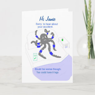 Cartão Get well after accident, add name front