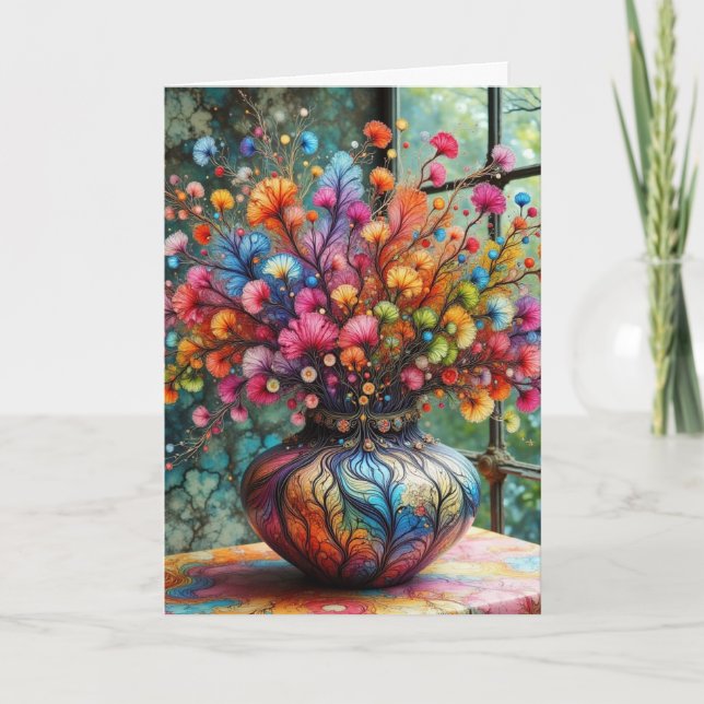 Cartão Get Well After Surgery Cheerful with Flowers Card (Frente)