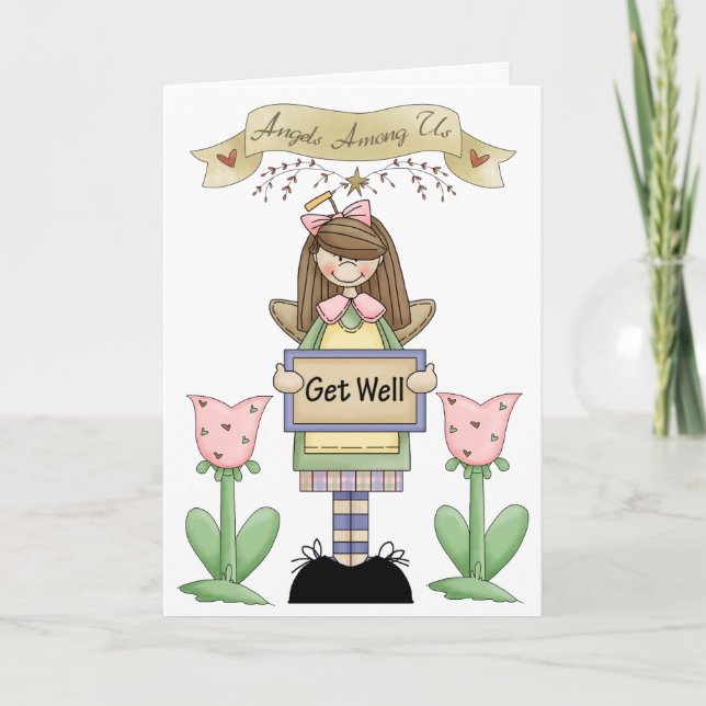 Cartão Get Well Angel Card by Sharon Rhea Ford (Frente)