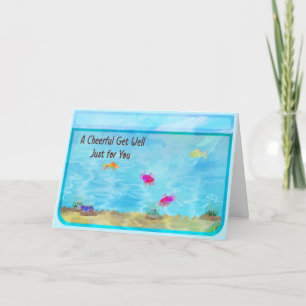 Cartão Get Well Card with Cheerful Fish Tank