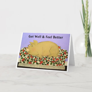 Cartão Get Well card with Pig