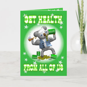 Cartão Get Well Koala Spinach Eating Greeting Card